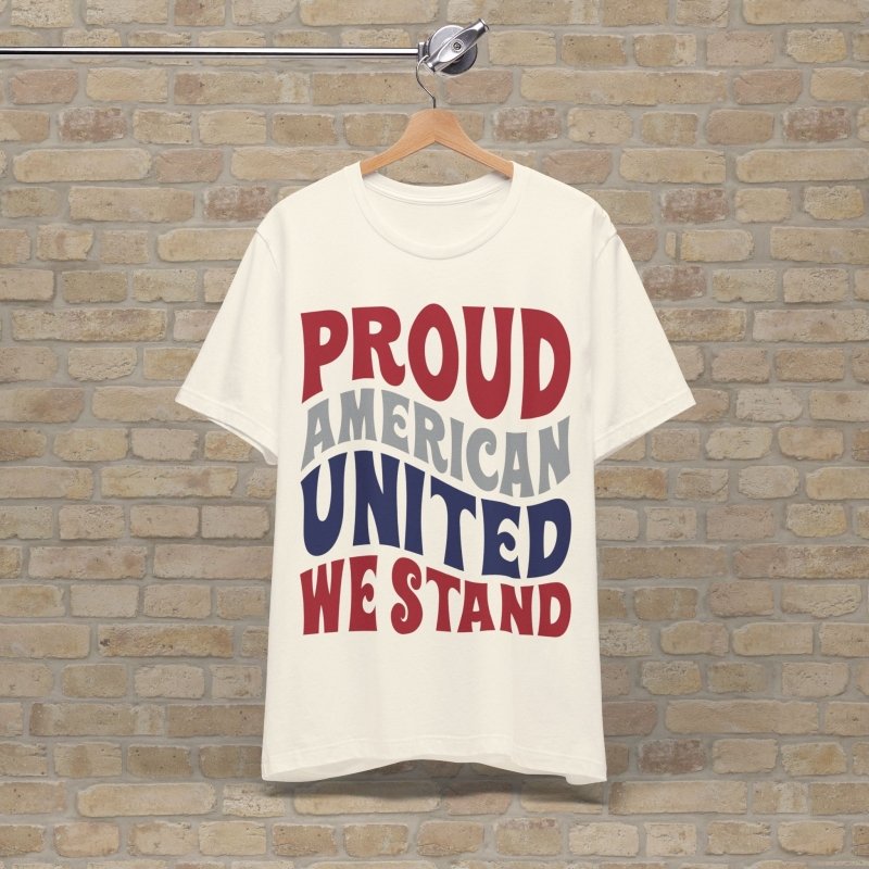 Text Only T-Shirts Proud American Tee - Vibrant Styles