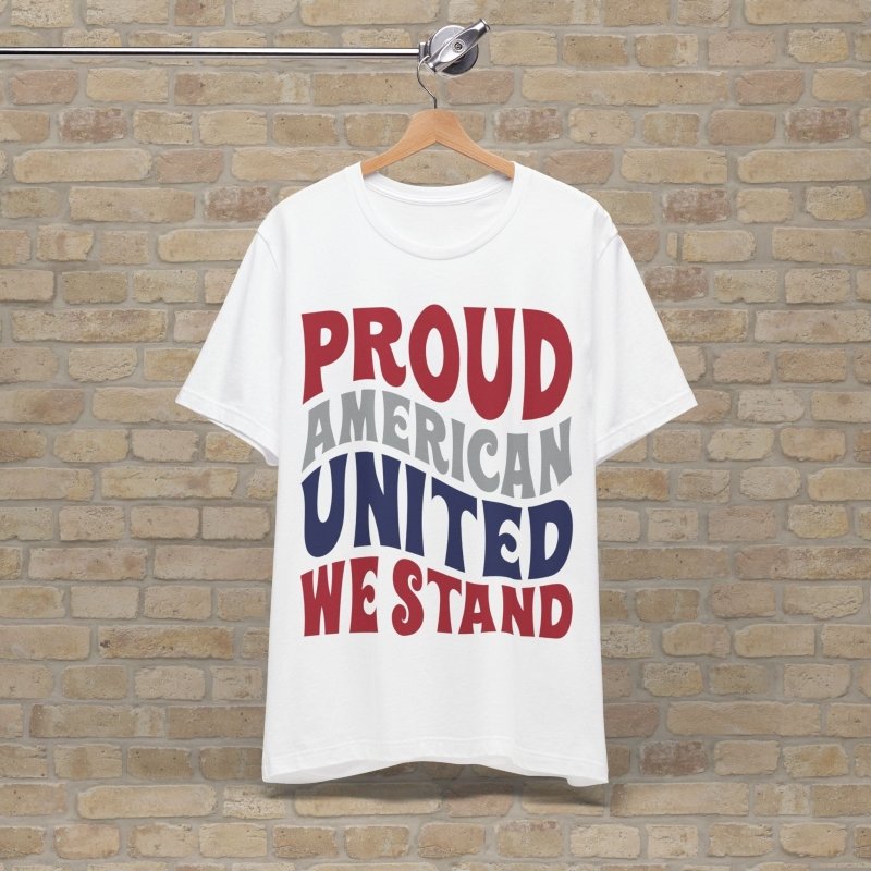 Text Only T-Shirts Proud American Tee - Vibrant Styles