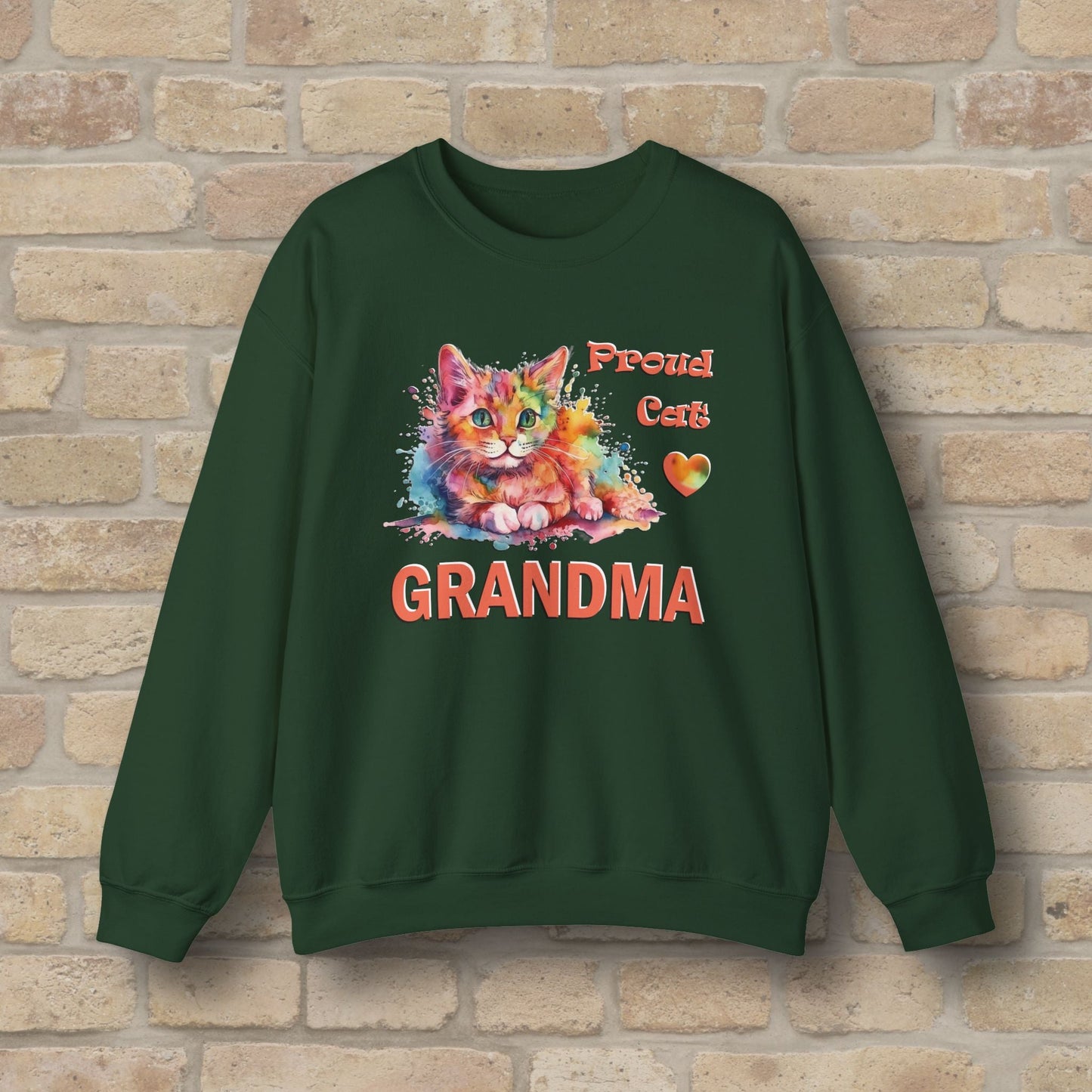 Graphic & Text Proud Cat Grandma Sweatshirt - Vibrant Styles