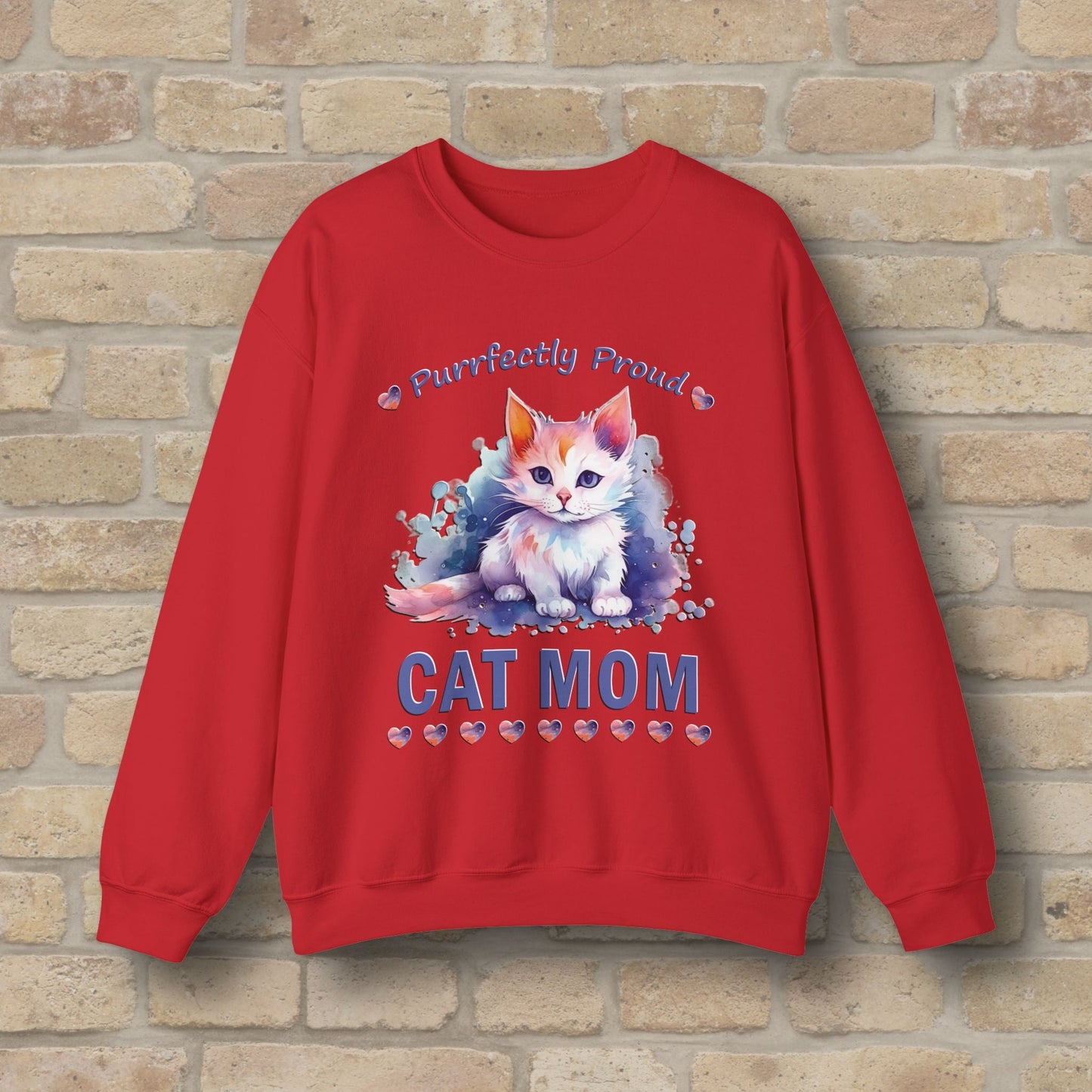 Graphic & Text Purrfectly Proud Cat Mom Sweatshirt - Vibrant Styles