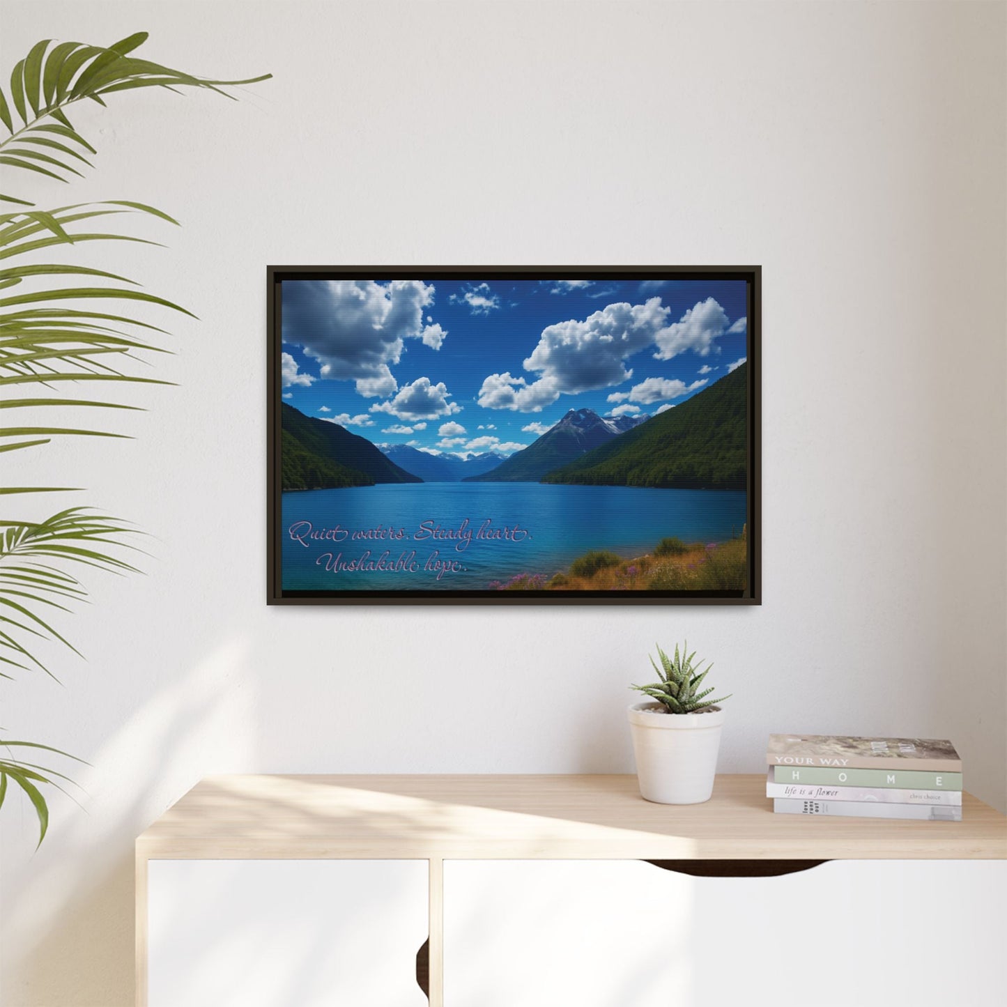 Canvas Quiet Waters Steady Heart Unshakable Hope Matte Canvas, Pinewood Framed - Vibrant Styles