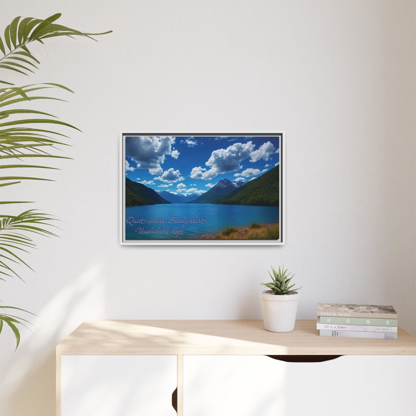 Canvas Quiet Waters Steady Heart Unshakable Hope Matte Canvas, Pinewood Framed - Vibrant Styles