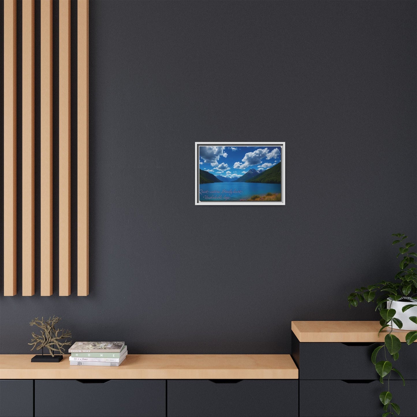 Canvas Quiet Waters Steady Heart Unshakable Hope Matte Canvas, Pinewood Framed - Vibrant Styles