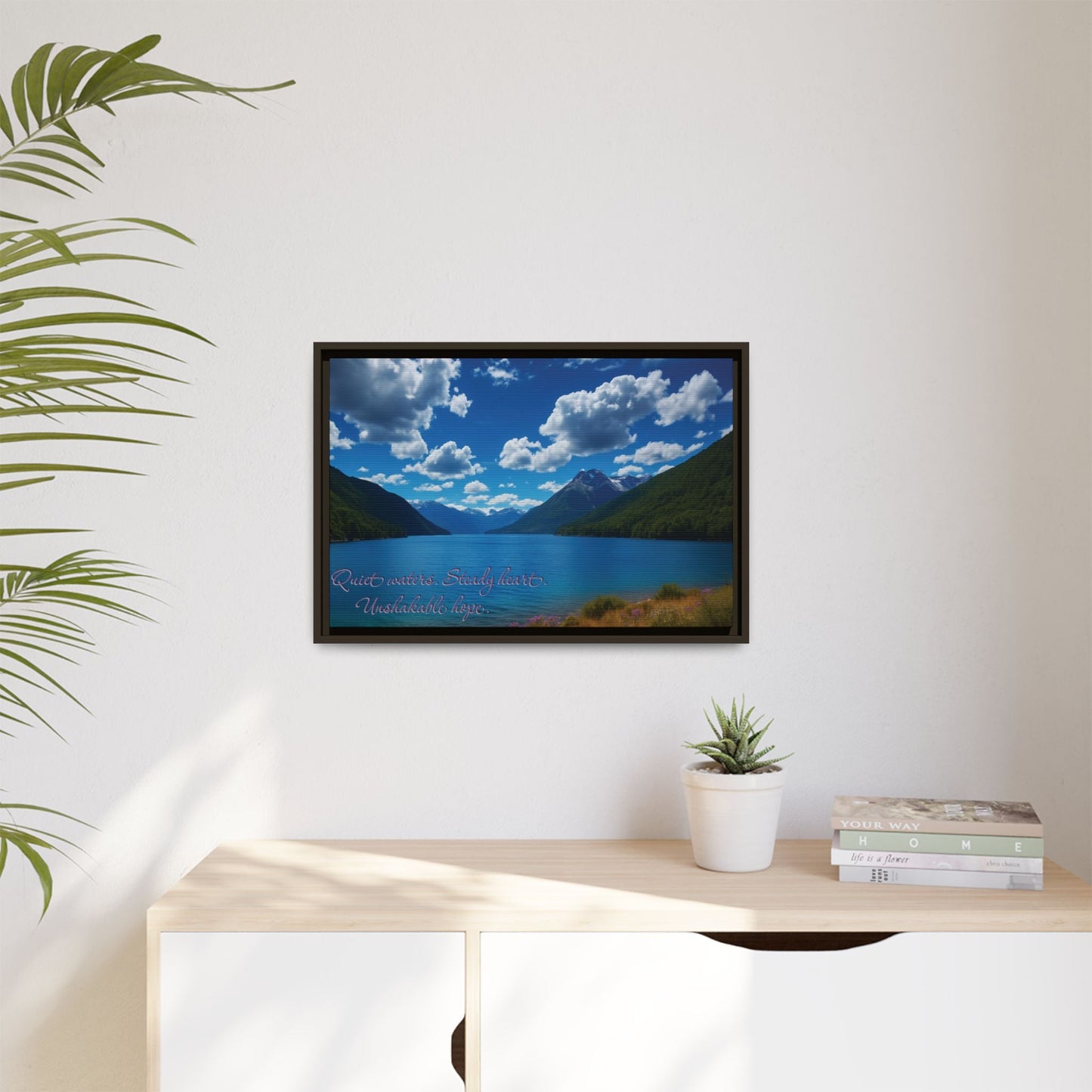 Canvas Quiet Waters Steady Heart Unshakable Hope Matte Canvas, Pinewood Framed - Vibrant Styles