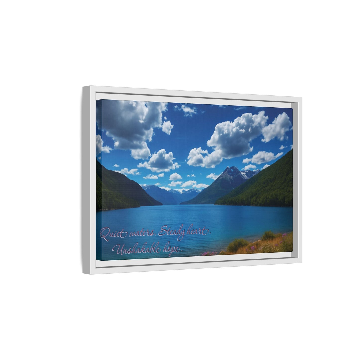 Canvas Quiet Waters Steady Heart Unshakable Hope Matte Canvas, Pinewood Framed - Vibrant Styles