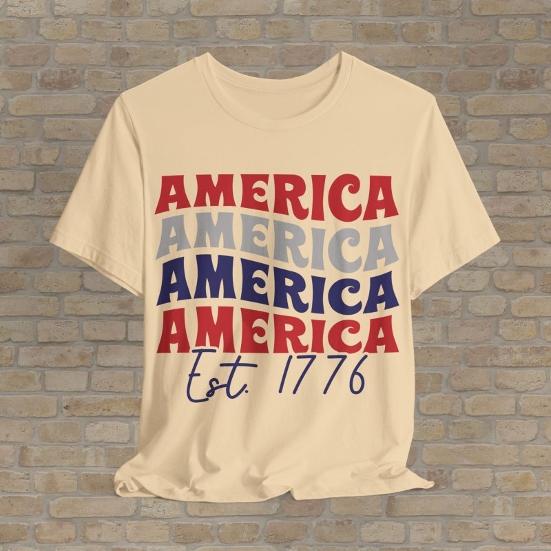 Text Only T-Shirts Retro America Est 1776 Tee - Vibrant Styles