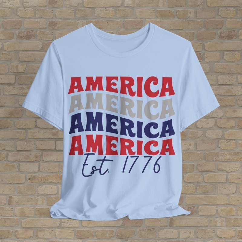 Text Only T-Shirts Retro America Est 1776 Tee - Vibrant Styles