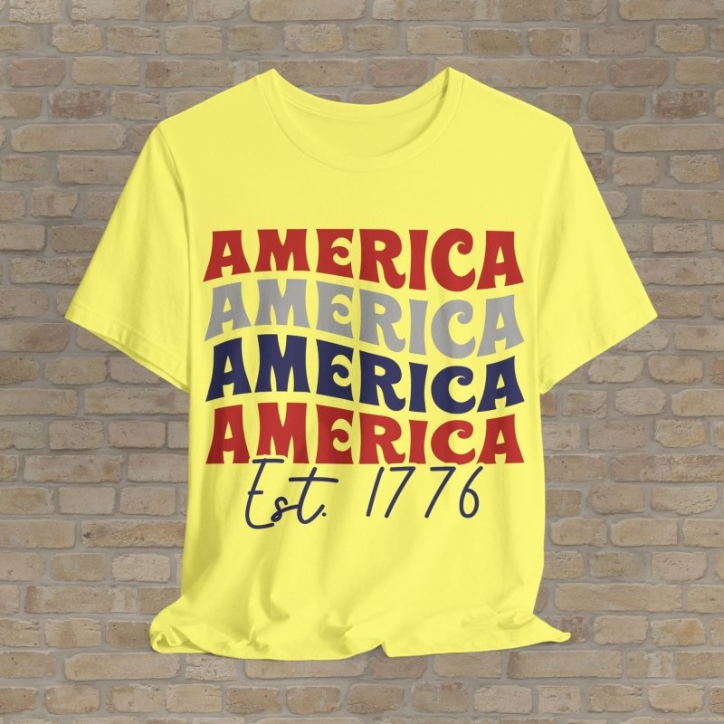 Text Only T-Shirts Retro America Est 1776 Tee - Vibrant Styles