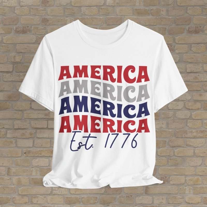 Text Only T-Shirts Retro America Est 1776 Tee - Vibrant Styles