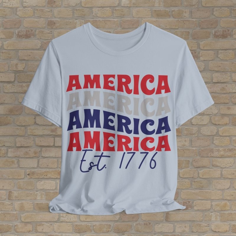Text Only T-Shirts Retro America Est 1776 Tee - Vibrant Styles