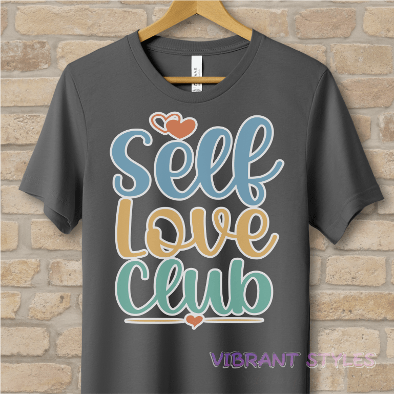 Mostly Text T-Shirts Self Love Club Tee - Vibrant Styles