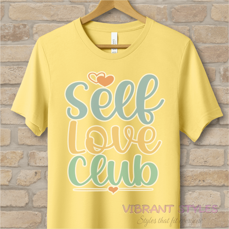 Mostly Text T-Shirts Self Love Club Tee - Vibrant Styles
