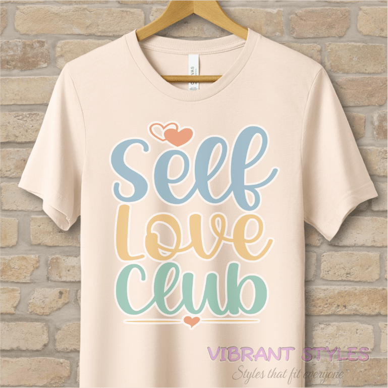 Mostly Text T-Shirts Self Love Club Tee - Vibrant Styles