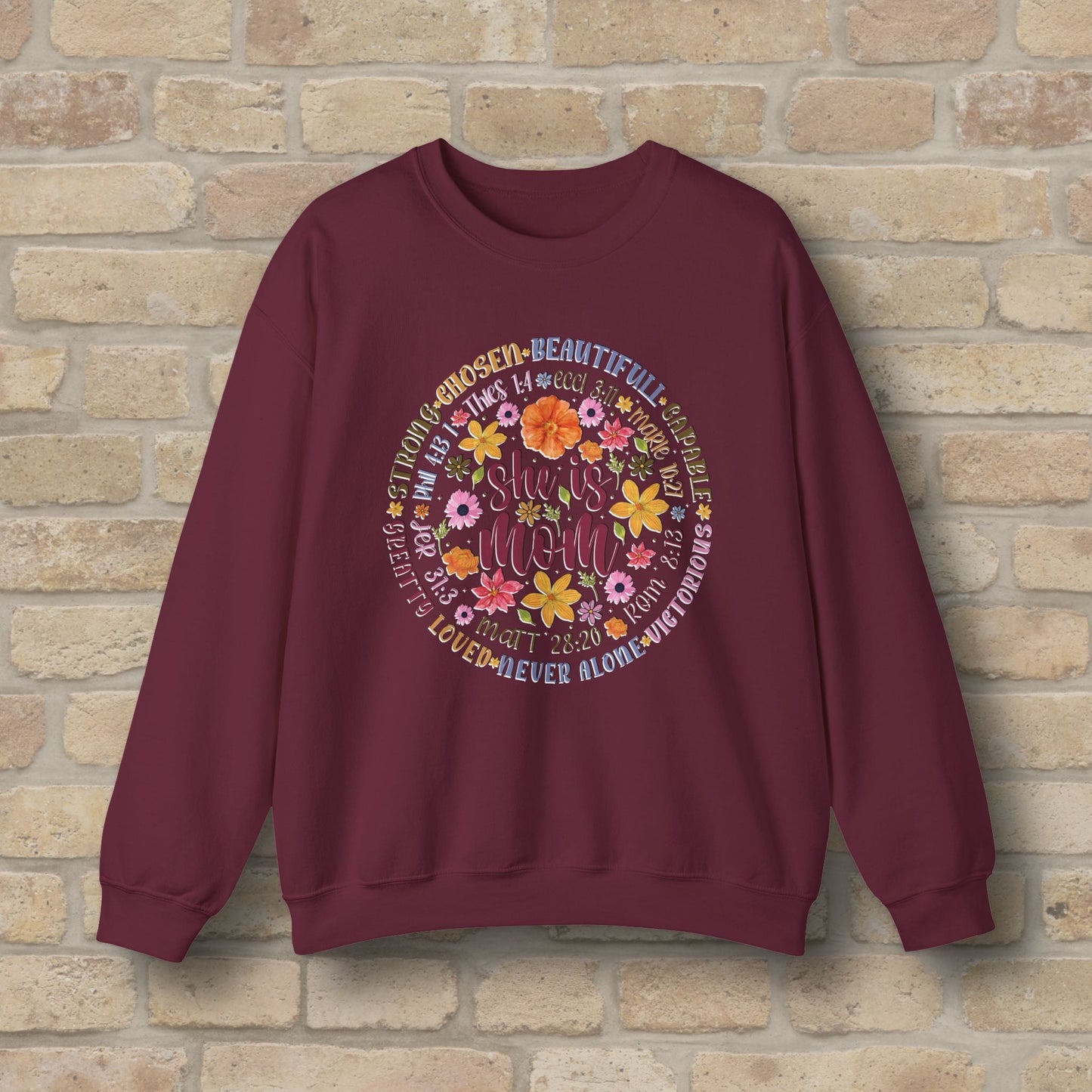Graphic & Text She Is Mom Attribute Circle Sweatshirt - Vibrant Styles