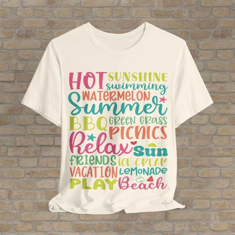 Mostly Text T-Shirts Summer Vibes Tee - Vibrant Styles