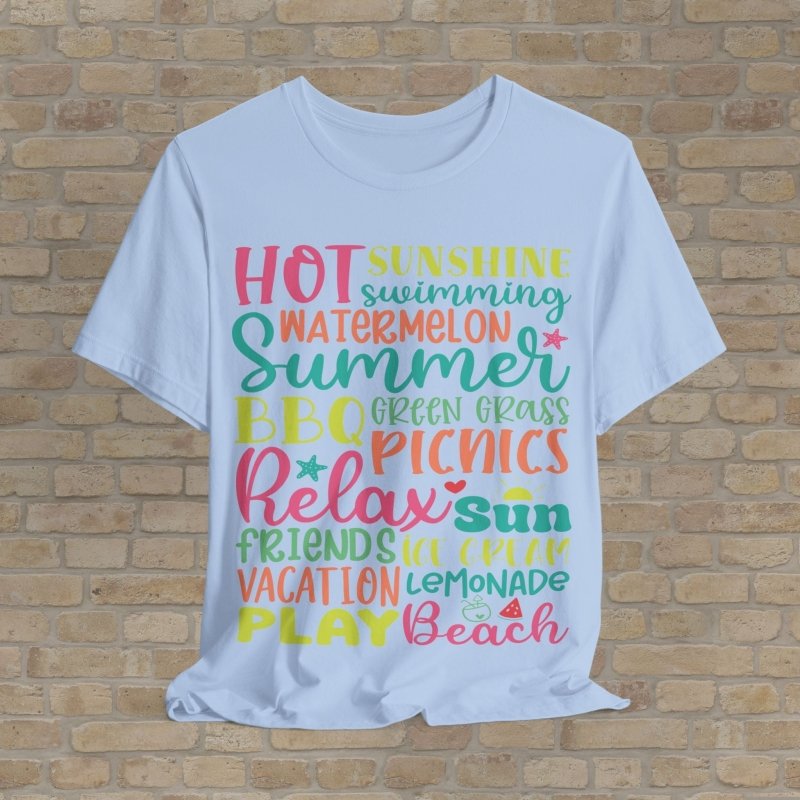 Mostly Text T-Shirts Summer Vibes Tee - Vibrant Styles