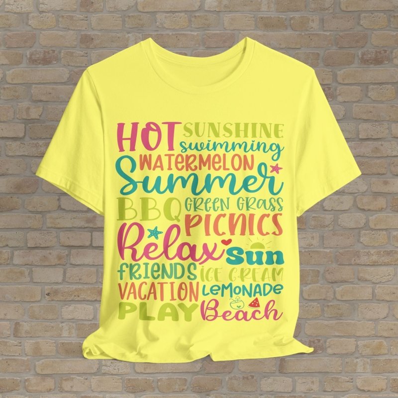 Mostly Text T-Shirts Summer Vibes Tee - Vibrant Styles