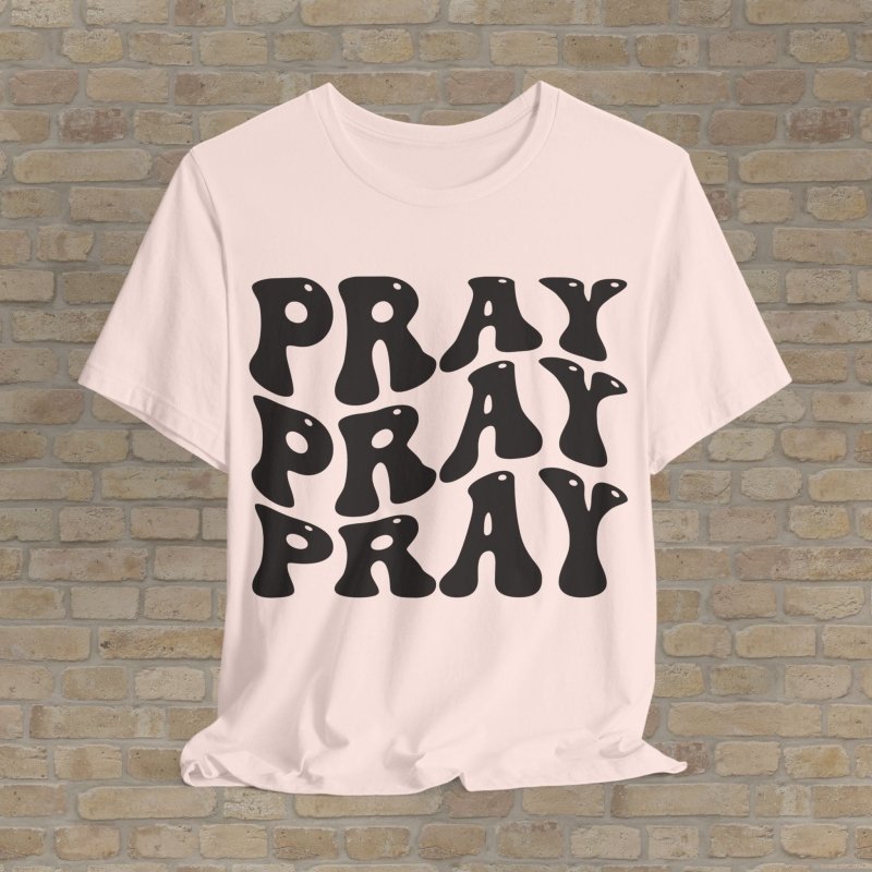 Text Only T-Shirts Triple Prayer Power Tee - Vibrant Styles