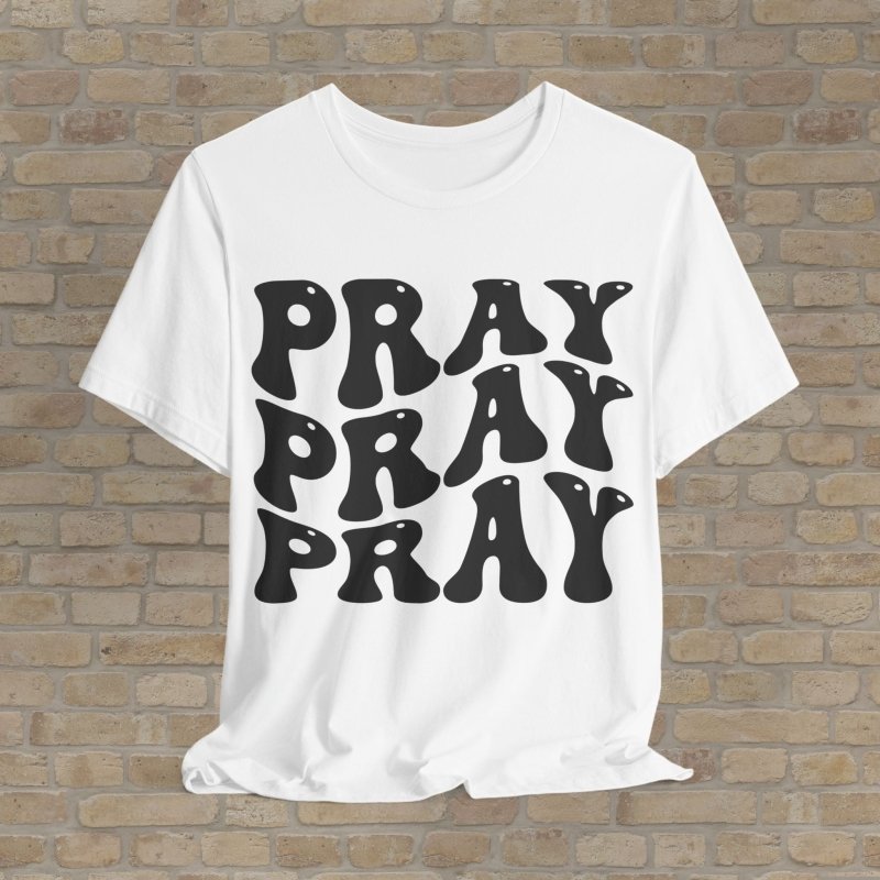 Text Only T-Shirts Triple Prayer Power Tee - Vibrant Styles