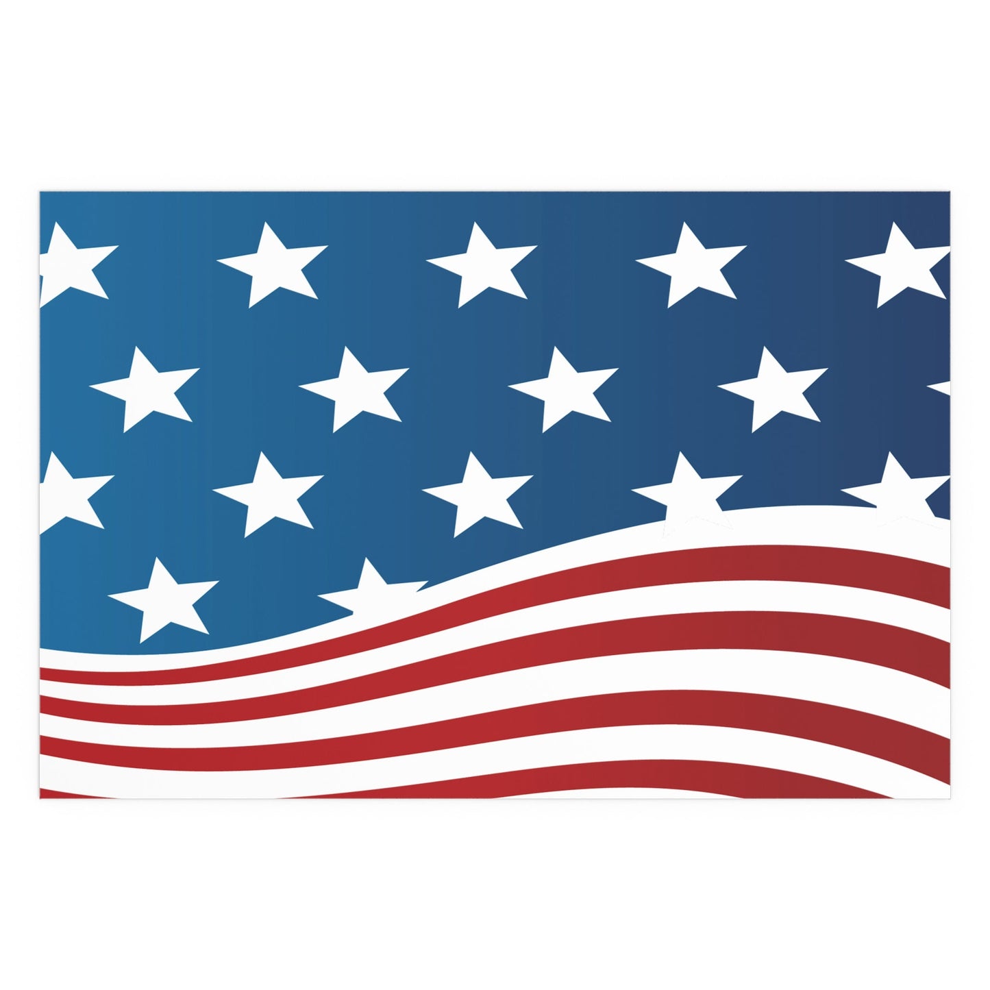 Poster Wave of Stars & Stripes Poster (Water Proof) - Vibrant Styles