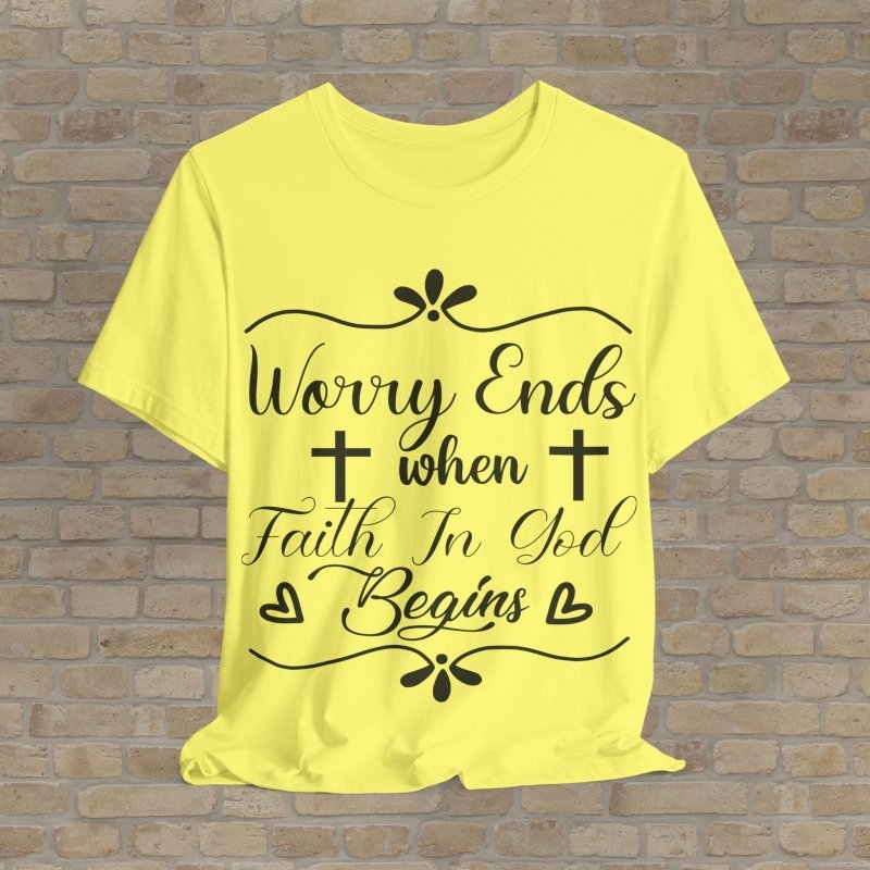 Mostly Text T-Shirts Where Worry Ends Tee - Vibrant Styles