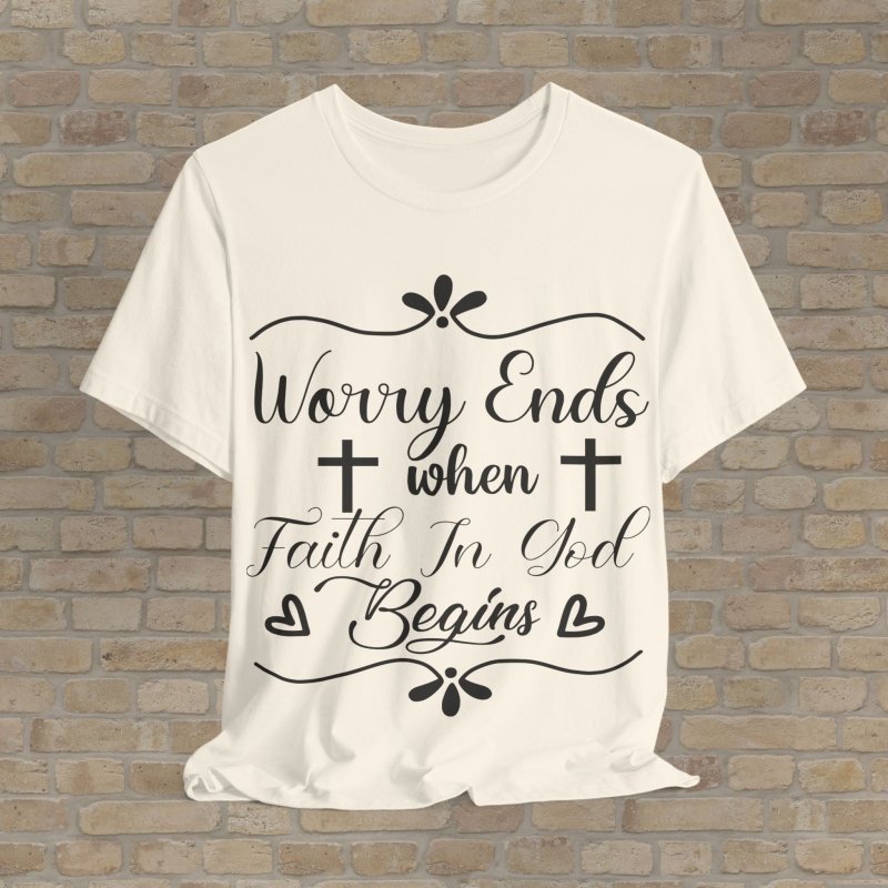 Mostly Text T-Shirts Where Worry Ends Tee - Vibrant Styles