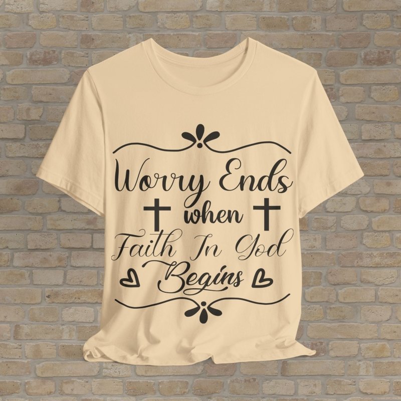 Mostly Text T-Shirts Where Worry Ends Tee - Vibrant Styles