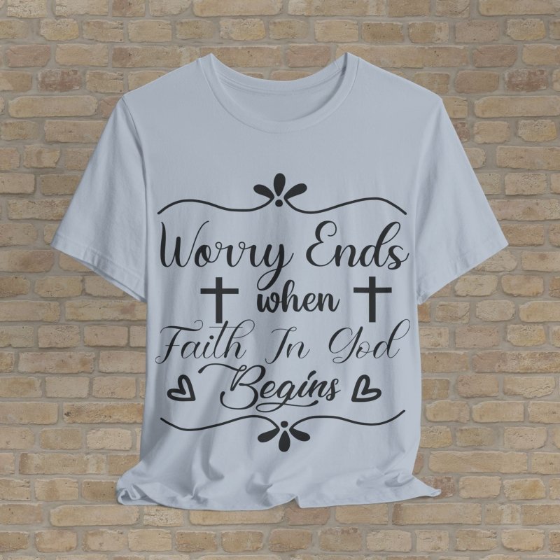 Mostly Text T-Shirts Where Worry Ends Tee - Vibrant Styles