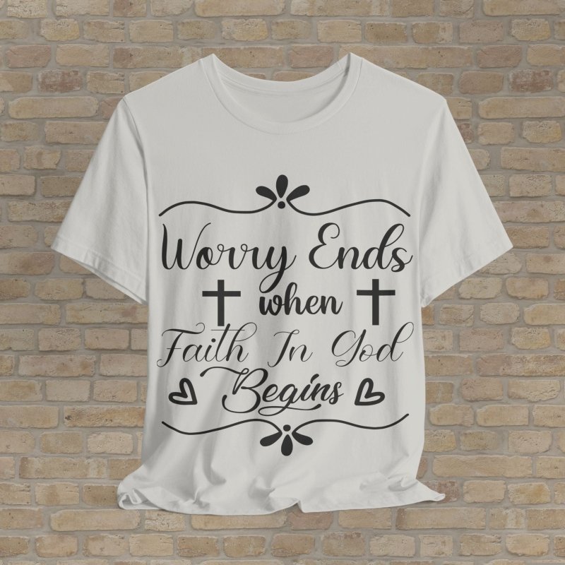 Mostly Text T-Shirts Where Worry Ends Tee - Vibrant Styles