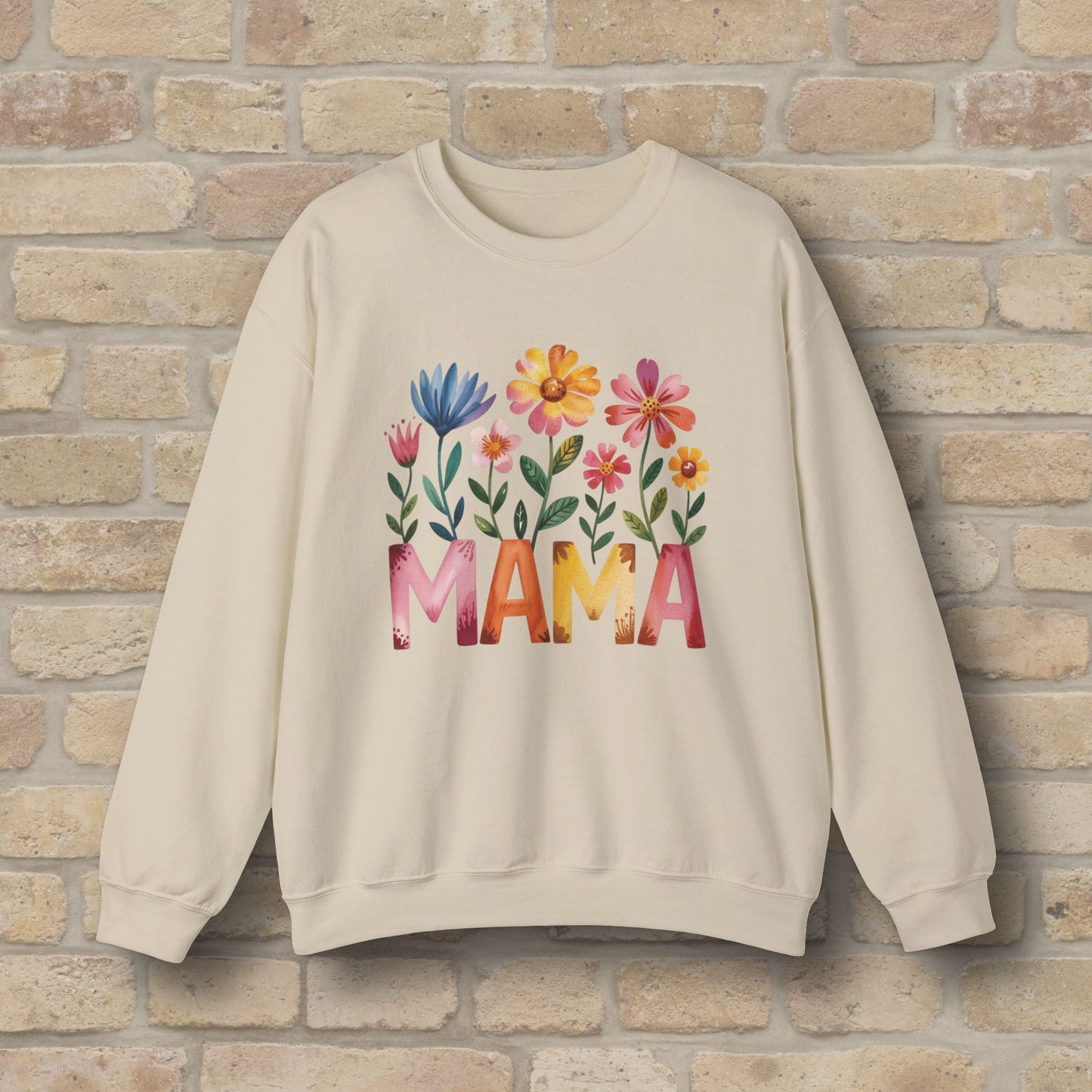Graphic & Text Wildflower Mama Sweatshirt - Vibrant Styles