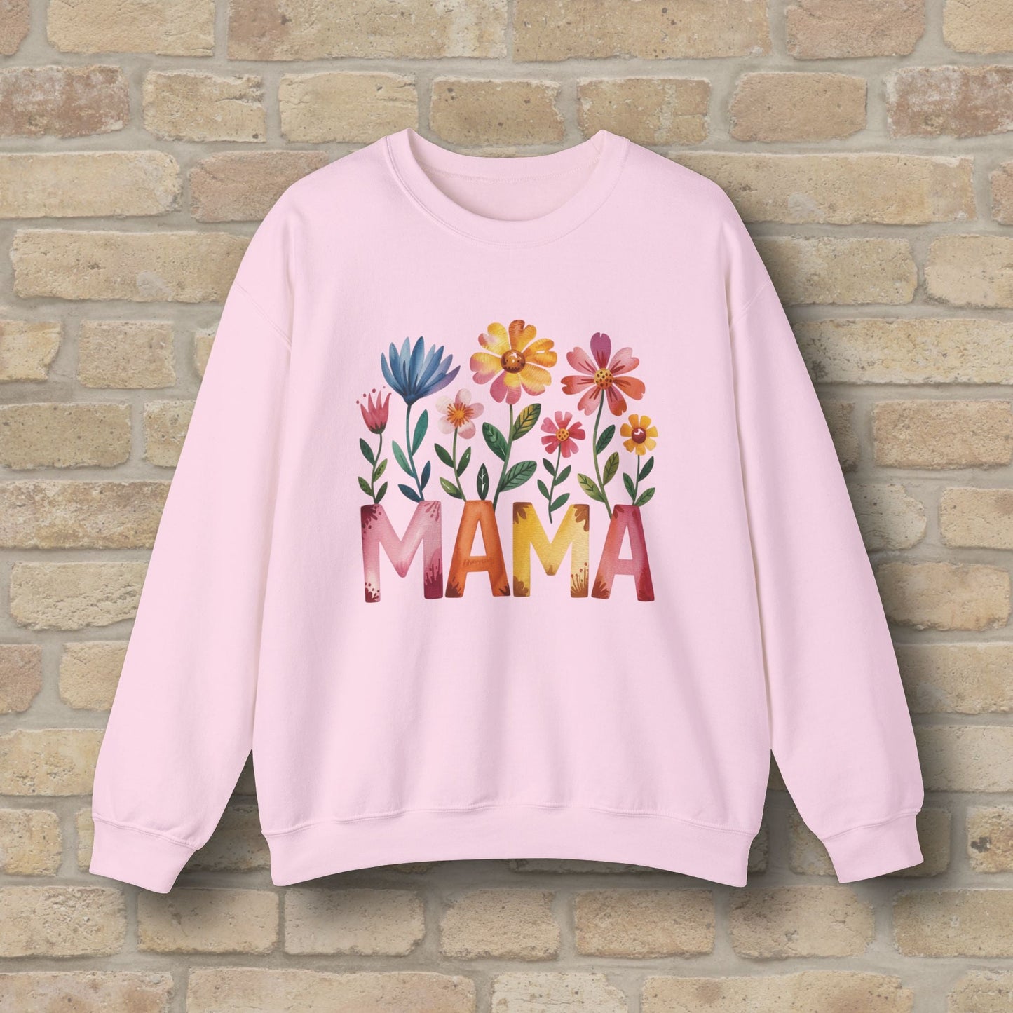 Graphic & Text Wildflower Mama Sweatshirt - Vibrant Styles