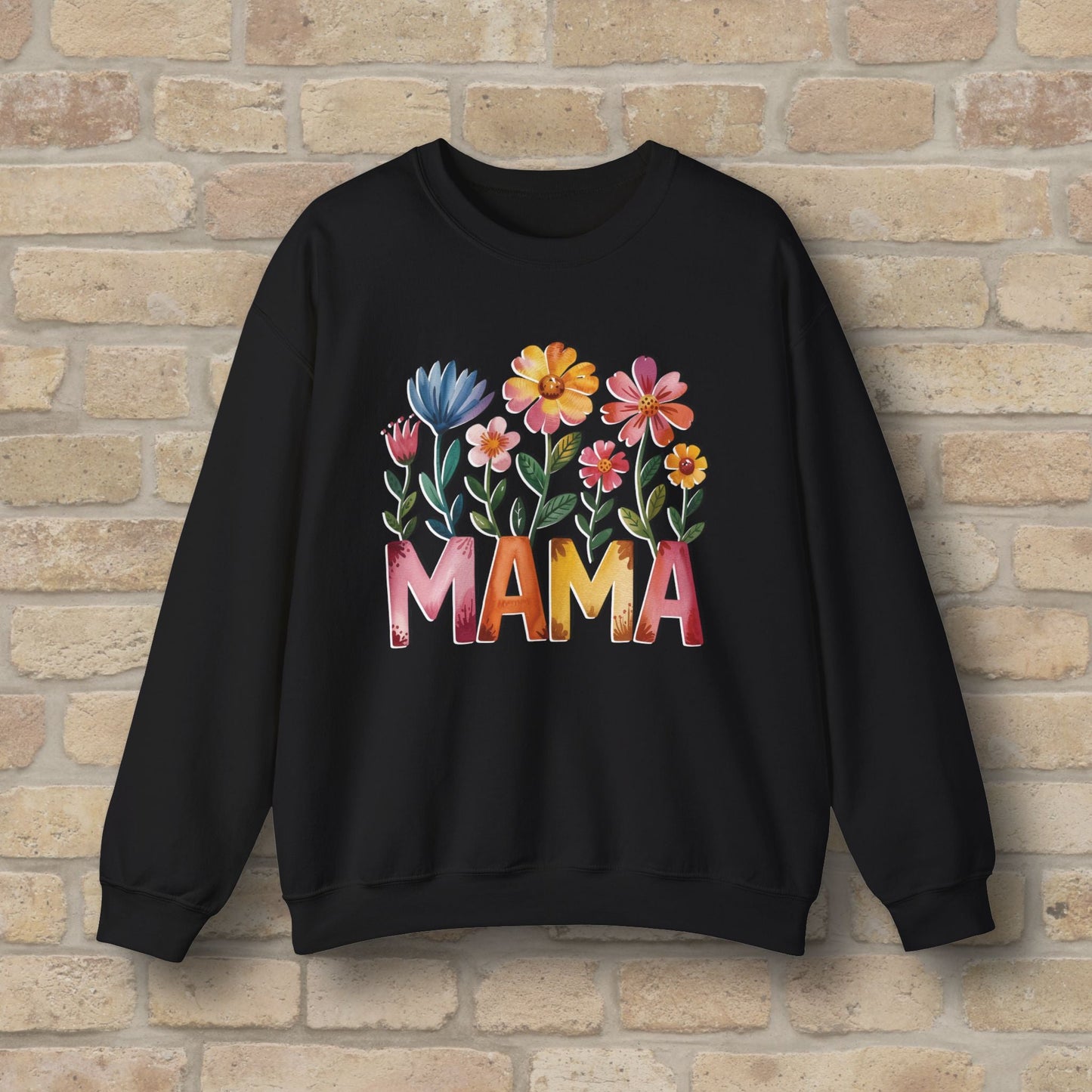 Graphic & Text Wildflower Mama Sweatshirt - Vibrant Styles