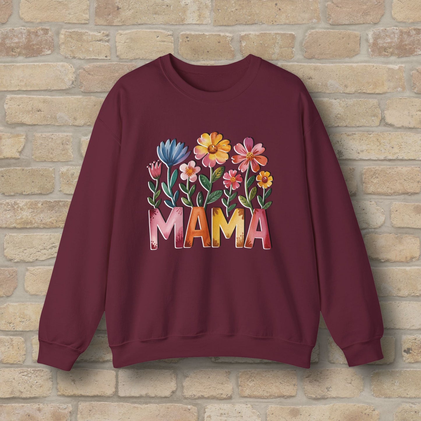 Graphic & Text Wildflower Mama Sweatshirt - Vibrant Styles
