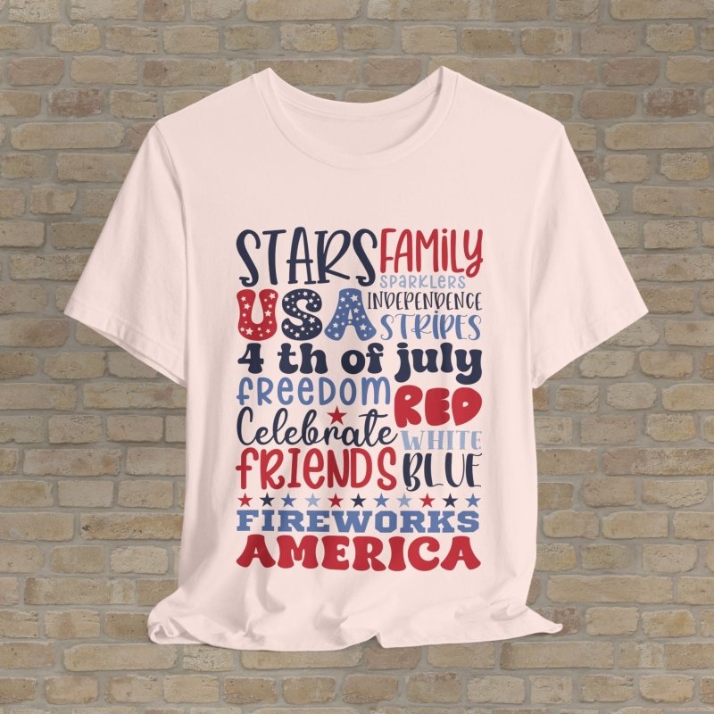 Text Only T-Shirts 4th of July Vibes Tee - Vibrant Styles