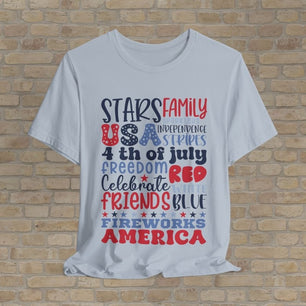 Text Only T-Shirts 4th of July Vibes Tee - Vibrant Styles