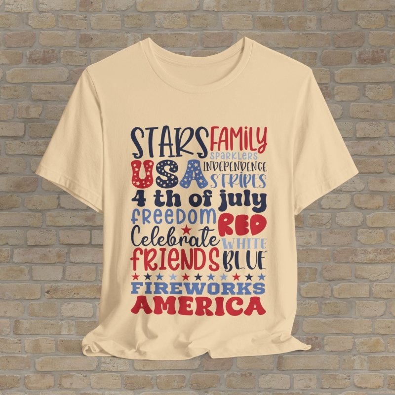 Text Only T-Shirts 4th of July Vibes Tee - Vibrant Styles