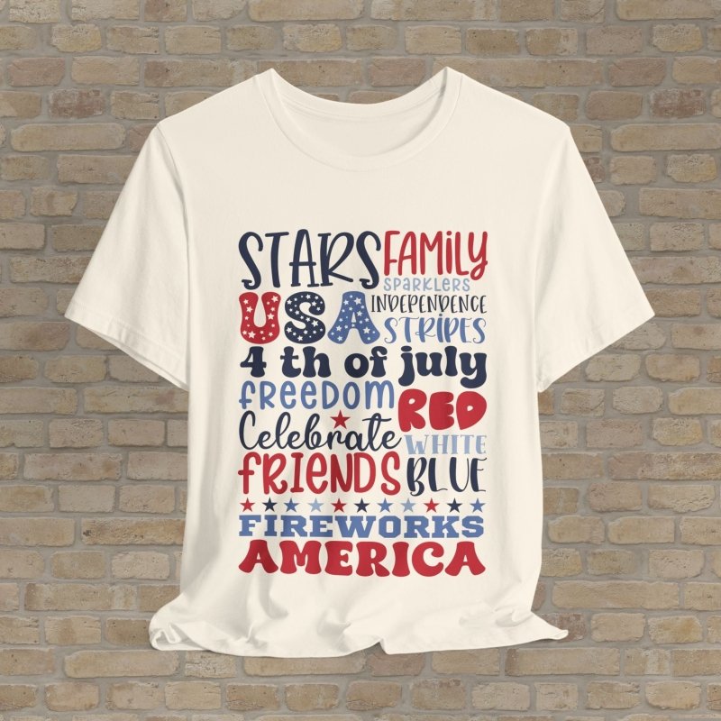 Text Only T-Shirts 4th of July Vibes Tee - Vibrant Styles