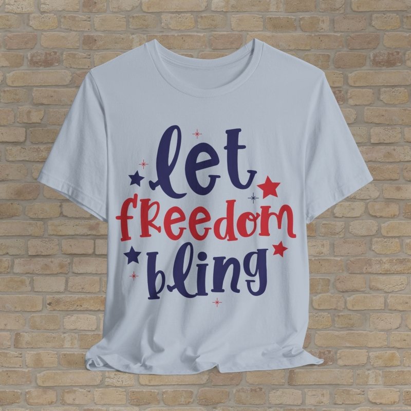 Mostly Text T-Shirts All - American Bling Tee - Vibrant Styles