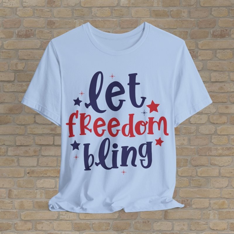 Mostly Text T-Shirts All - American Bling Tee - Vibrant Styles