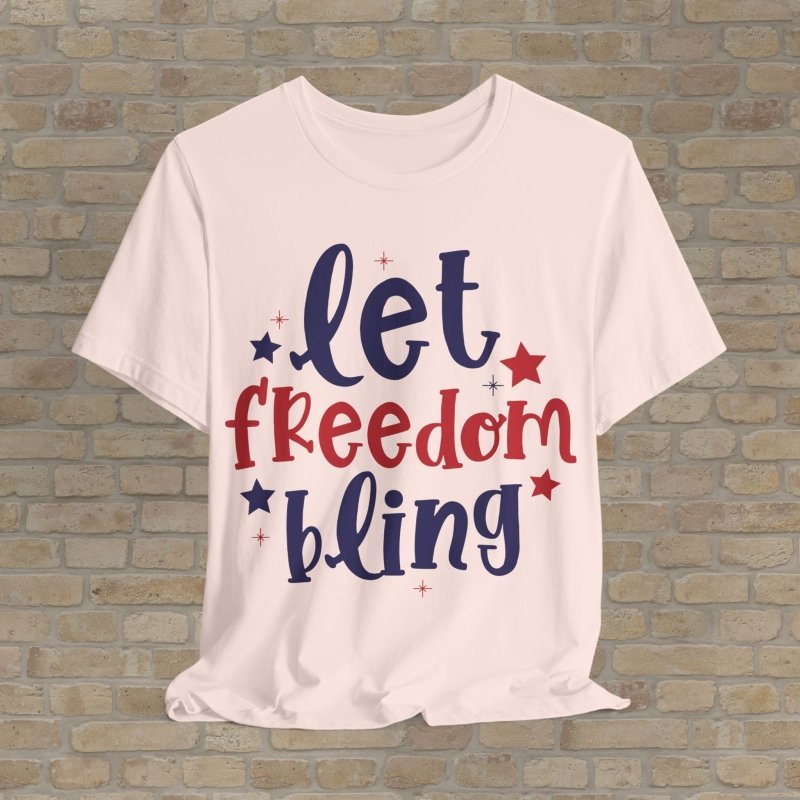 Mostly Text T-Shirts All - American Bling Tee - Vibrant Styles