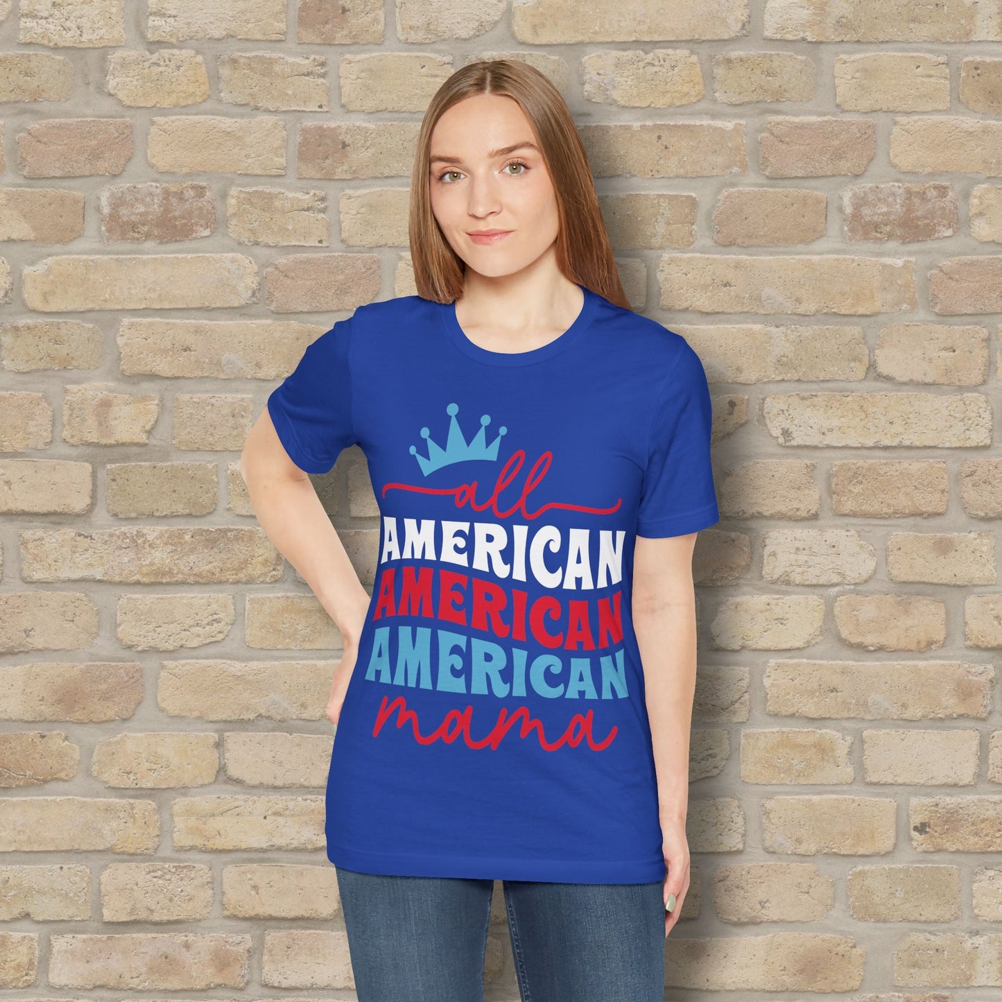 Mostly Text T-Shirts All American Mama Tee - Vibrant Styles