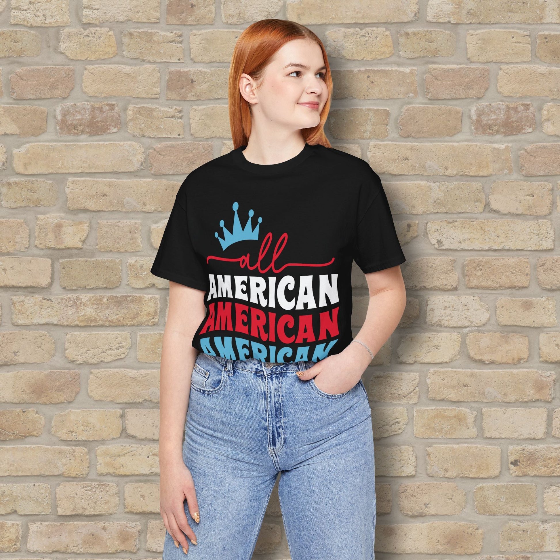Mostly Text T-Shirts All American Mama Tee - Vibrant Styles