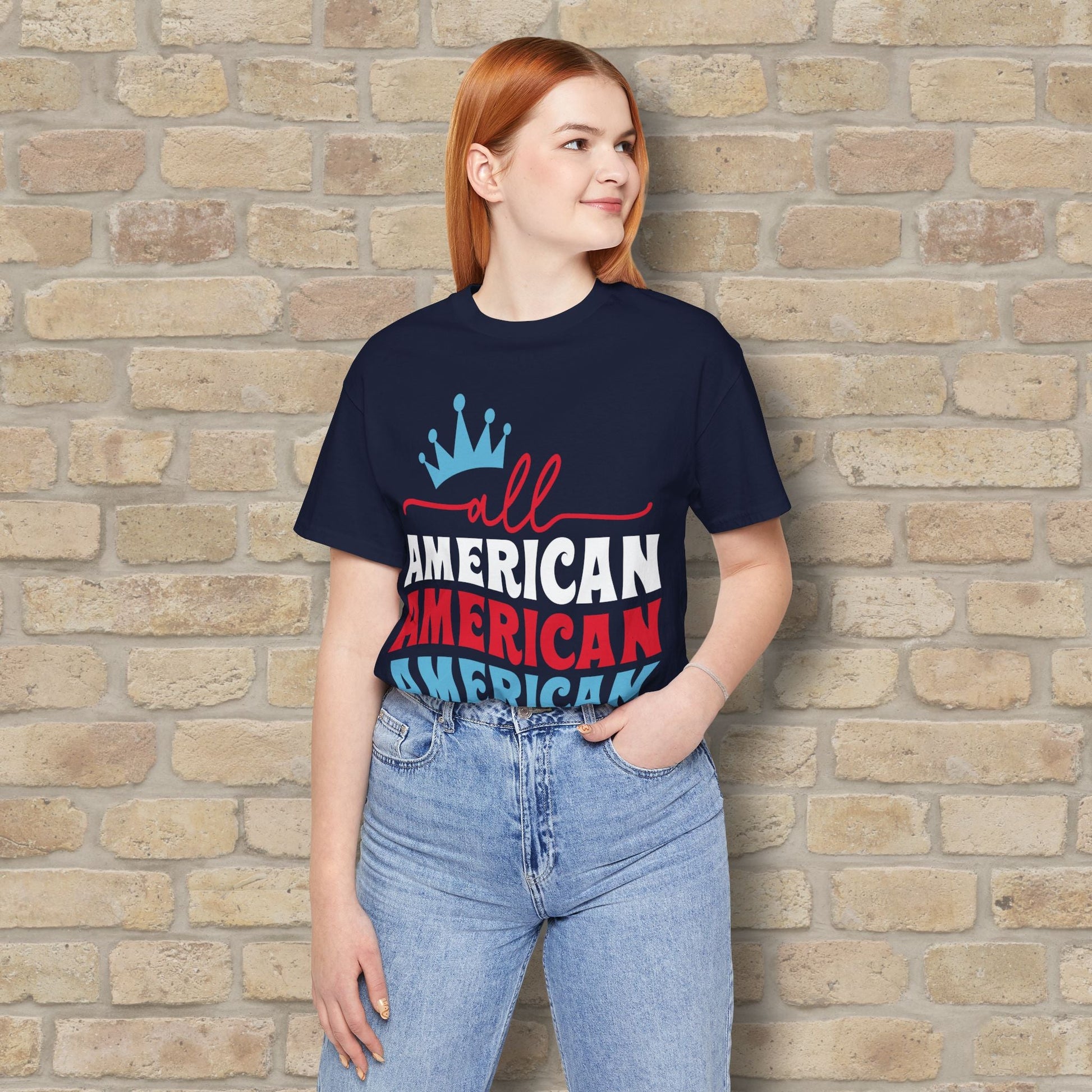 Mostly Text T-Shirts All American Mama Tee - Vibrant Styles