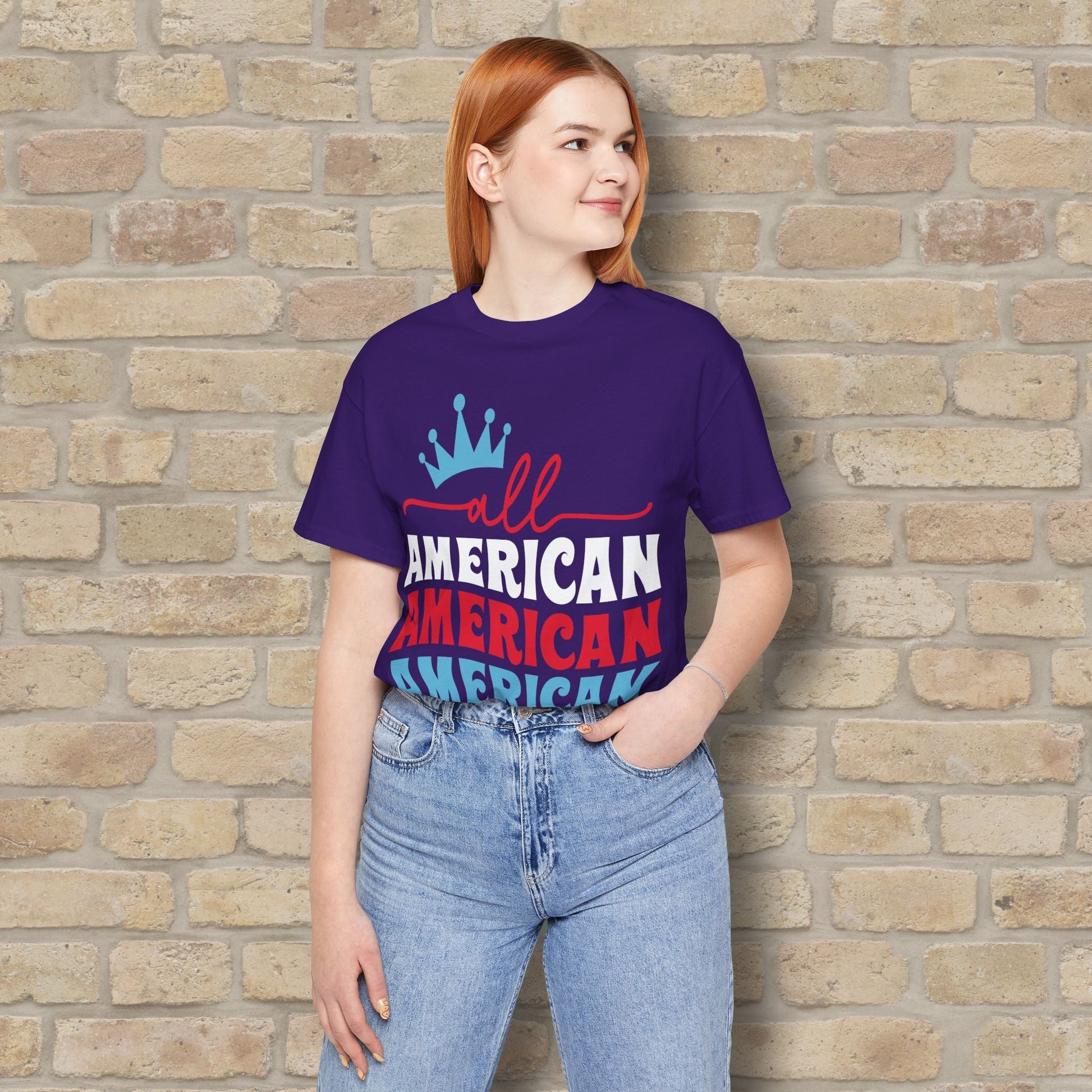 Mostly Text T-Shirts All American Mama Tee - Vibrant Styles