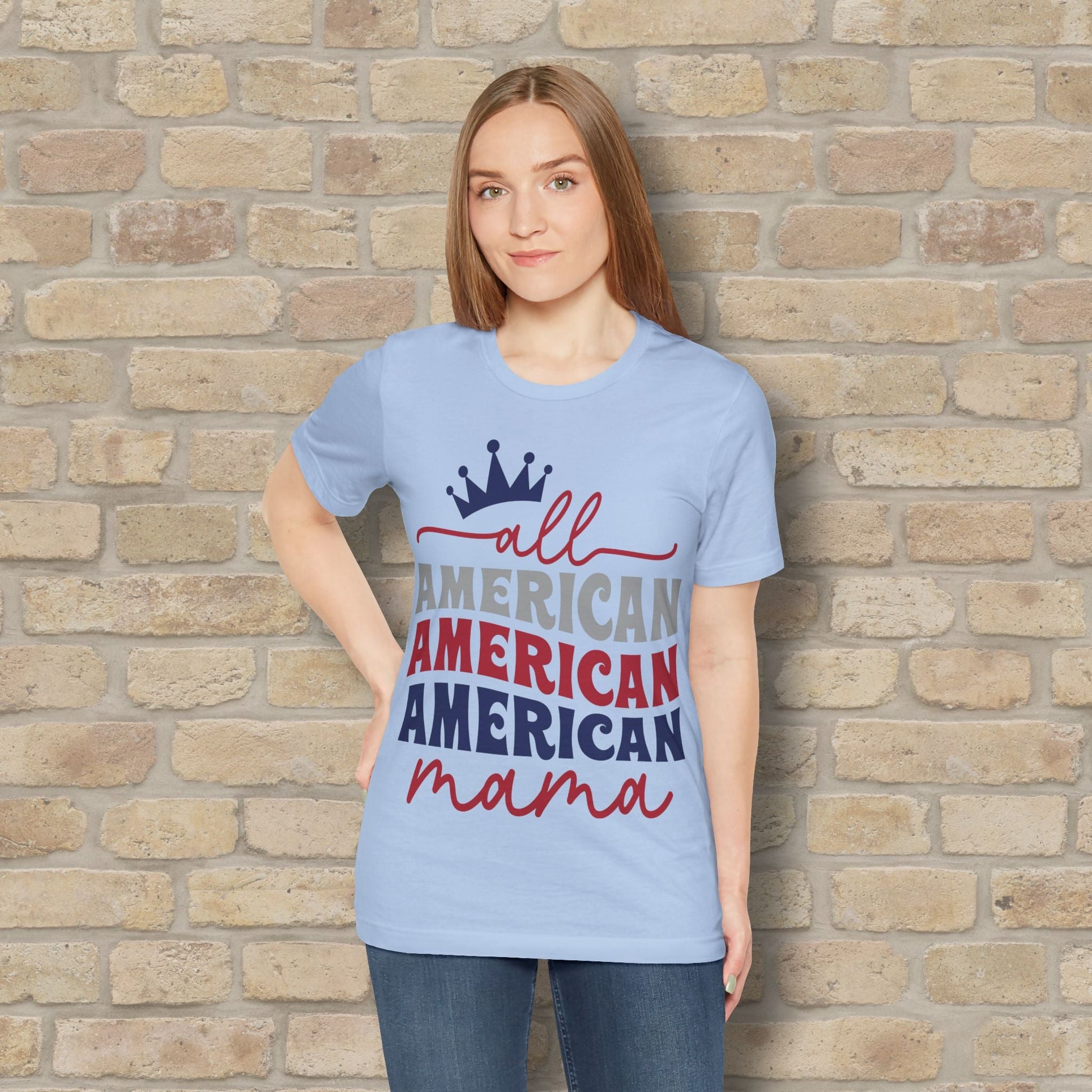 Mostly Text T-Shirts All American Mama Tee - Vibrant Styles