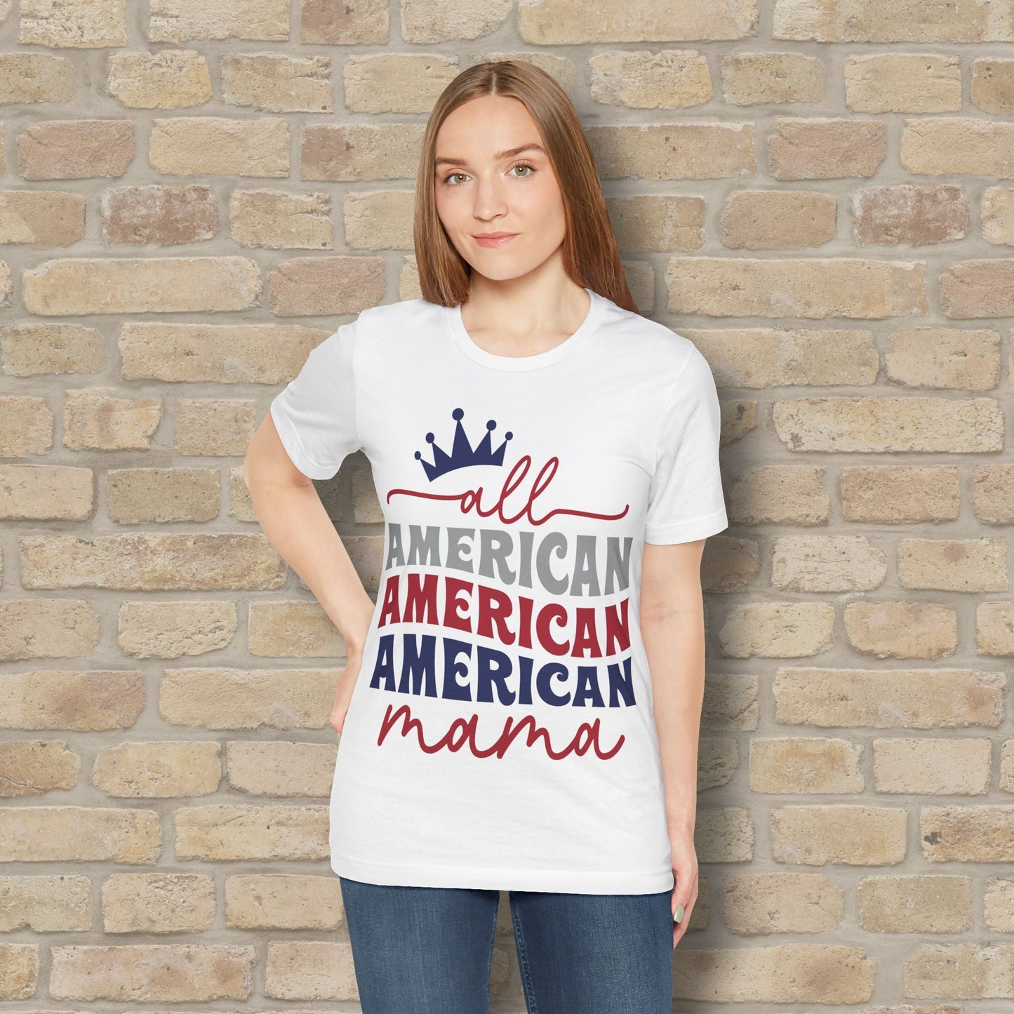 Mostly Text T-Shirts All American Mama Tee - Vibrant Styles