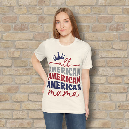 Mostly Text T-Shirts All American Mama Tee - Vibrant Styles