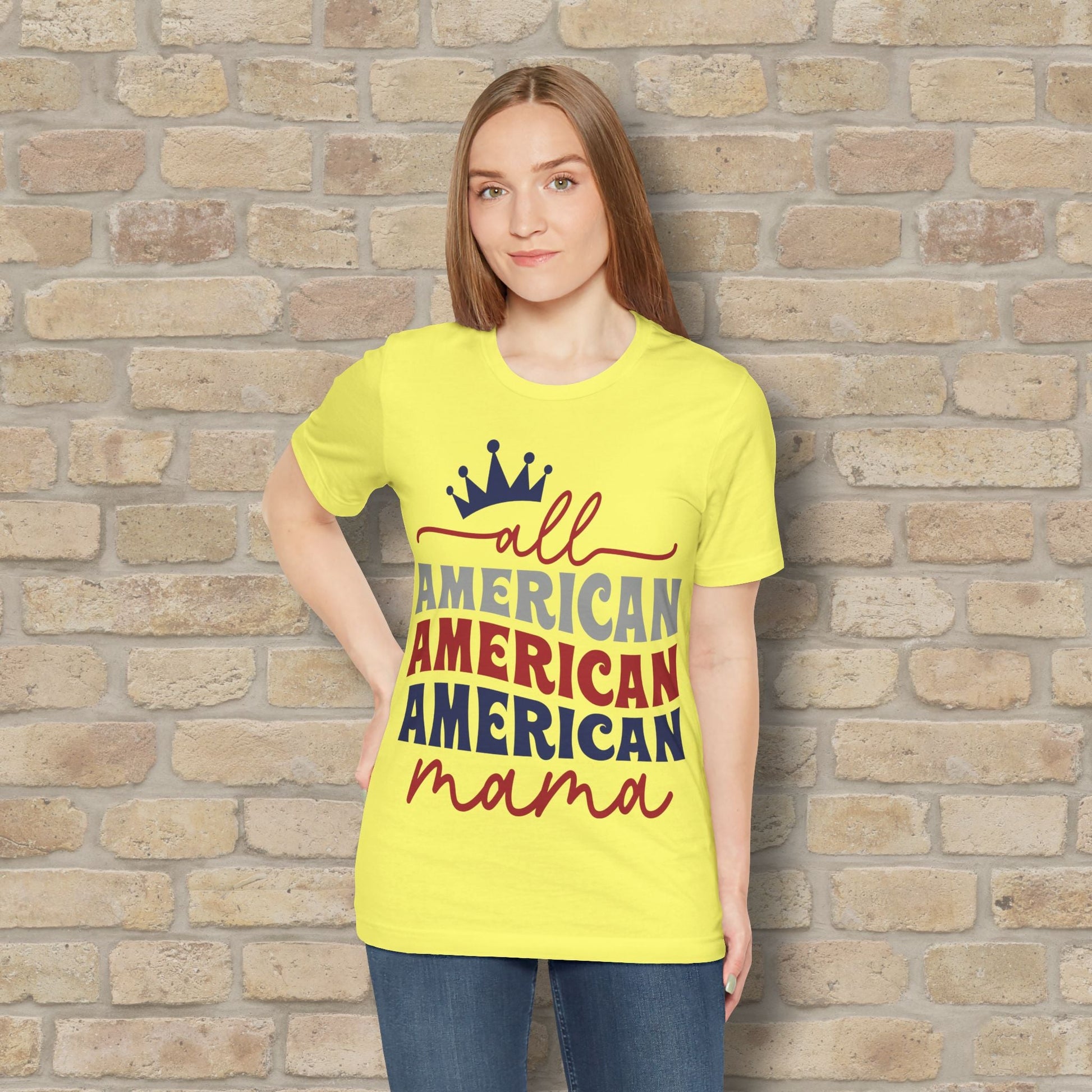 Mostly Text T-Shirts All American Mama Tee - Vibrant Styles