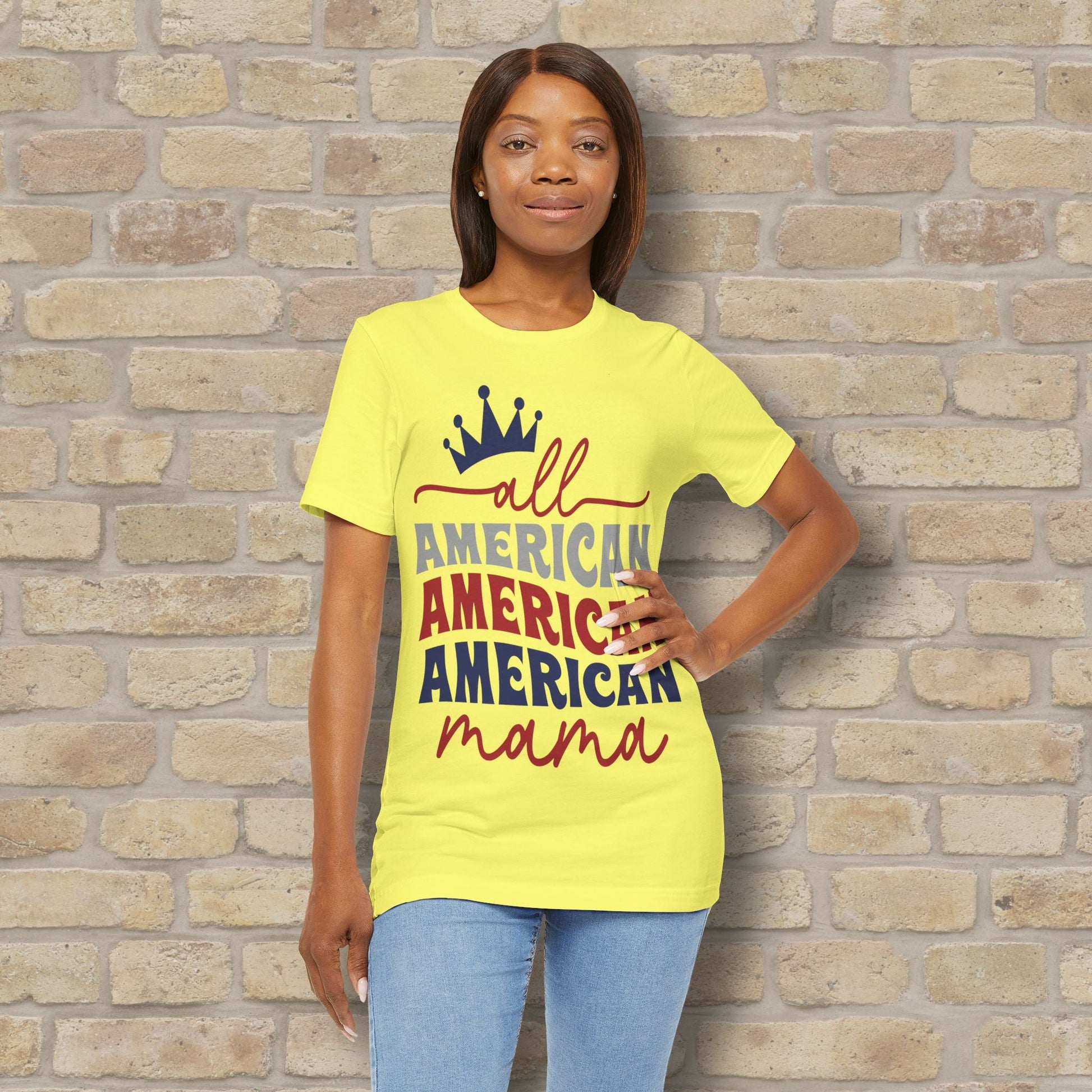 Mostly Text T-Shirts All American Mama Tee - Vibrant Styles