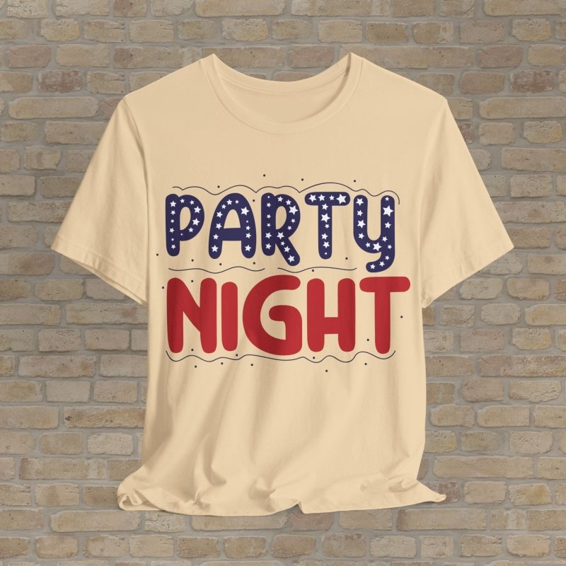 Text Only T-Shirts All - American Party Night Tee - Vibrant Styles